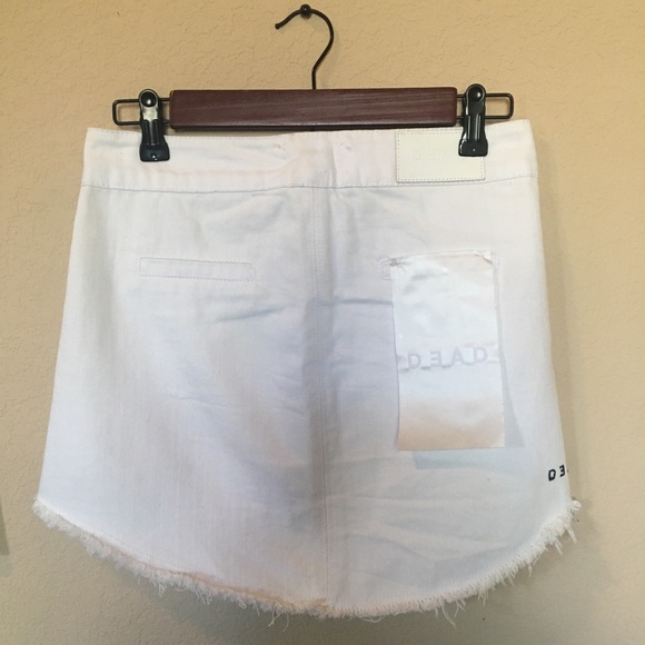 Dead Studios white distressed denim skirt - Picture 3 of 5